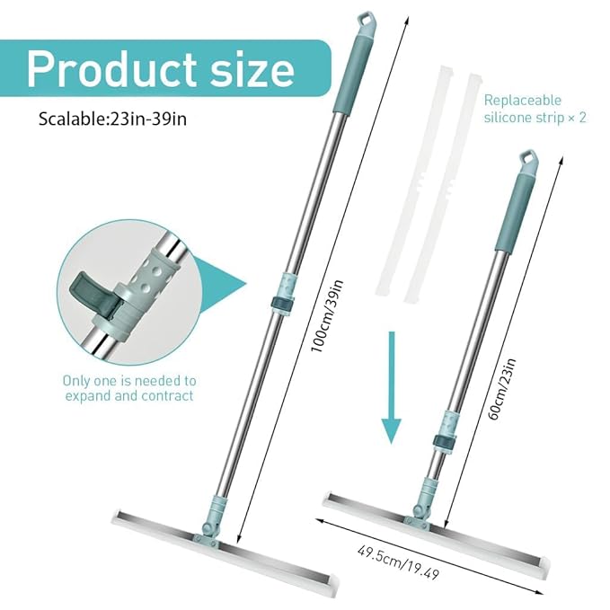 Multifunctional Magic Broom Sweeper Magic Broom Silicone Floor Wiper-180° Rotating Squeegee for Floor, Tile & Window Cleaning,Tile Cleaner and Cleaning Brush Bathroom Squeegee Plastic Wiper