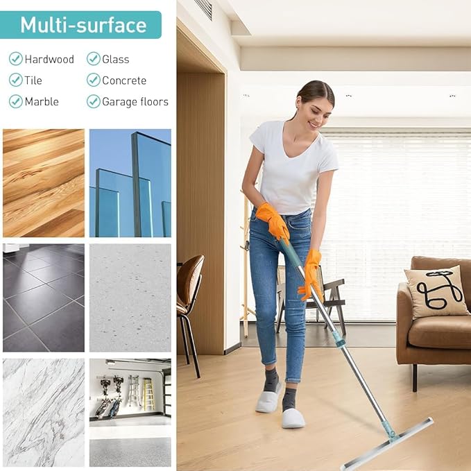 Multifunctional Magic Broom Sweeper Magic Broom Silicone Floor Wiper-180° Rotating Squeegee for Floor, Tile & Window Cleaning,Tile Cleaner and Cleaning Brush Bathroom Squeegee Plastic Wiper